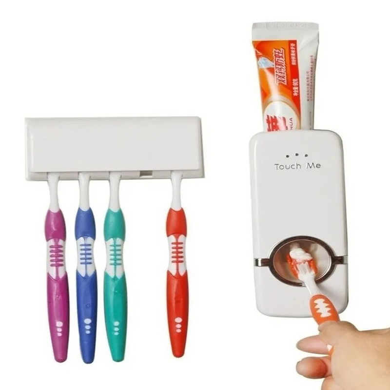 Dispenser para Creme Dental + Suporte Para 5 Escovas